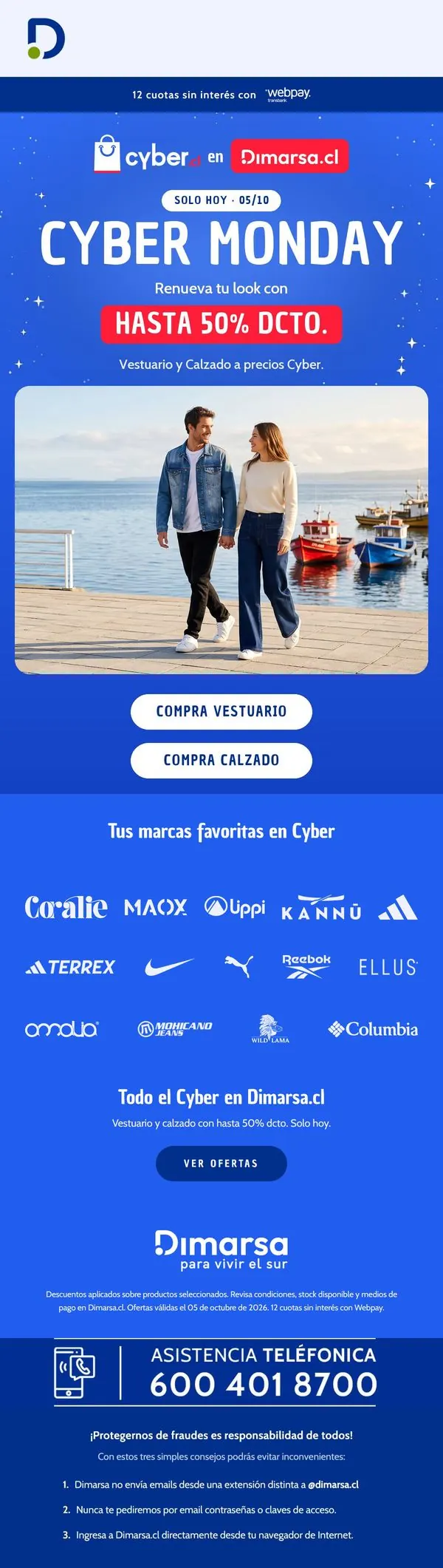 Mail Cyber Monday de vestuario y calzado.